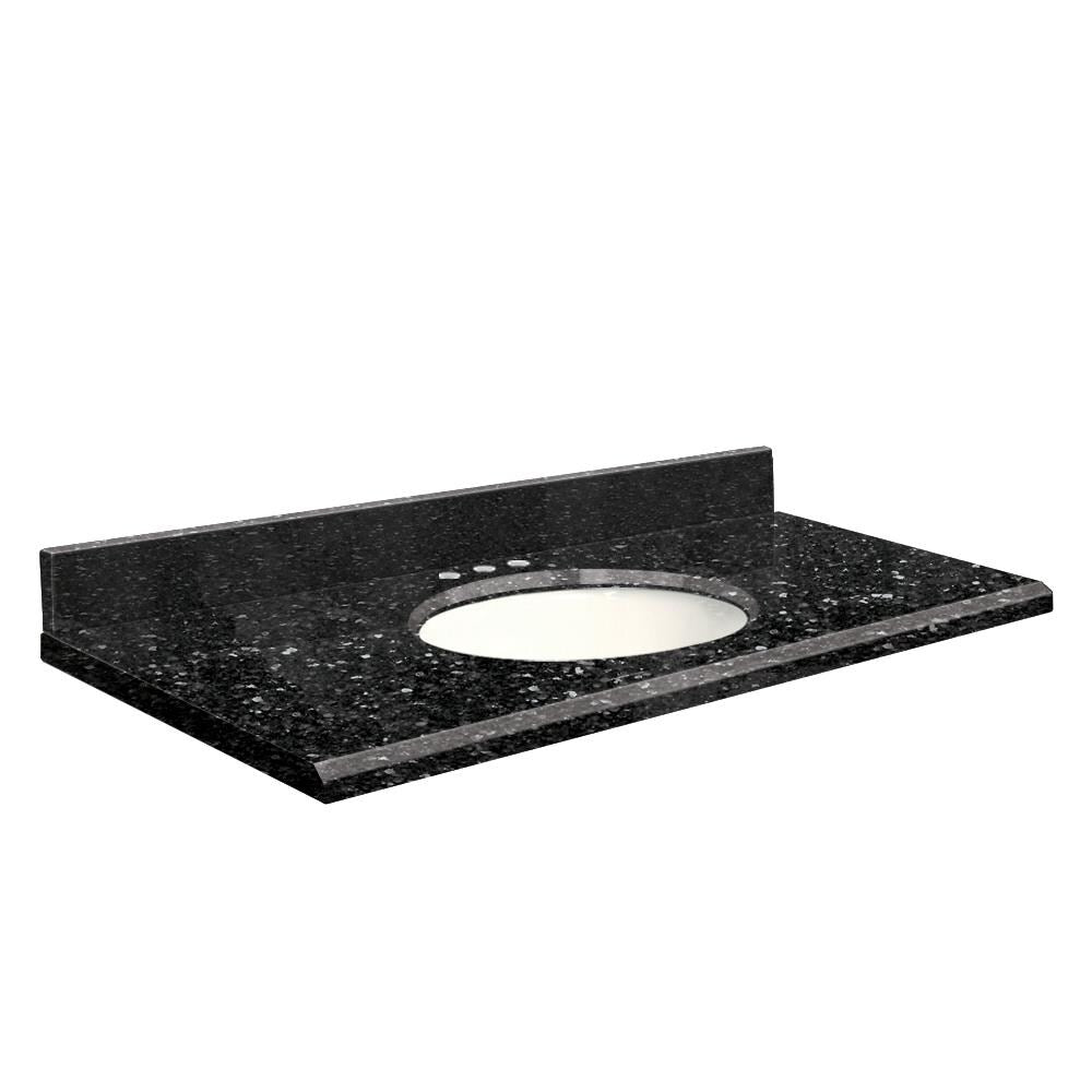 Transolid 31-in Notte Black Quartz Single Sink Bathroom Vanity Top with Backsplash