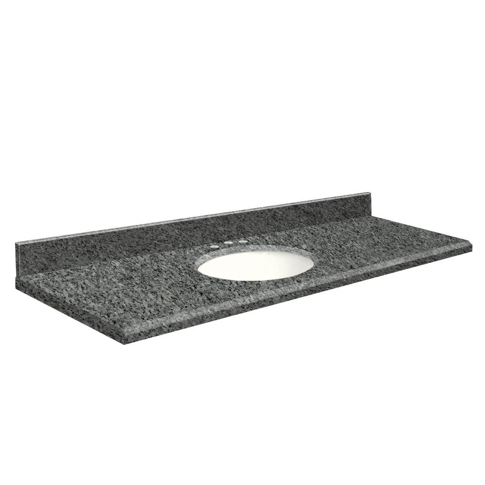Transolid 61-in Blue Pearl Granite Single Sink Bathroom Vanity Top with Backsplash and Undermount Sink