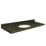Transolid 61-in Uba Verde Green Granite Single Sink Bathroom Vanity Top with Backsplash and Undermount Bowl