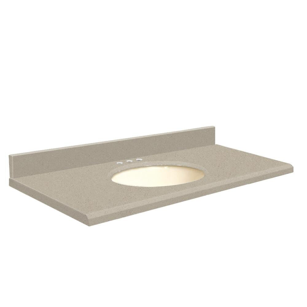 Transolid 31-in Olympia Gray Quartz Single Sink Bathroom Vanity Top