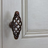 2 in. Long Rustic Bronze Oval Birdcage Cabinet Knobs (10-Pack) - Super Arbor