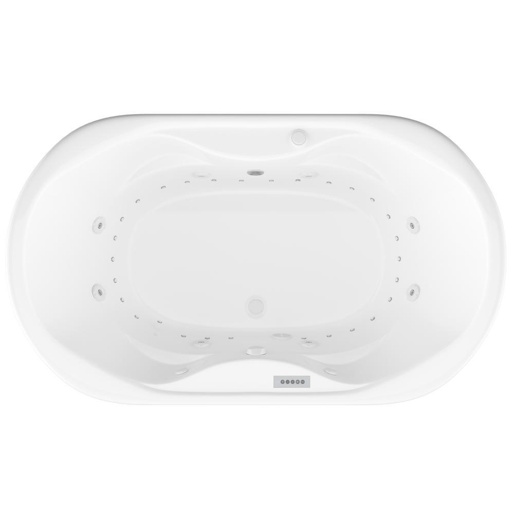 Ruby Diamond Series 5.9 ft. Center Drain Rectangular Drop-in Whirlpool and Air Bath Tub in White - Super Arbor
