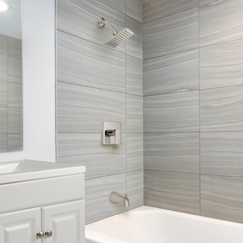 Karsen Single-Handle 1-Spray Tub and Shower Faucet in Satin Nickel (Valve Included) - Super Arbor