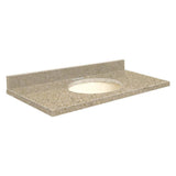 Transolid 31-in Sorrento Coast Quartz Single Sink Bathroom Vanity Top with Backsplash and Biscuit Undermount Sink