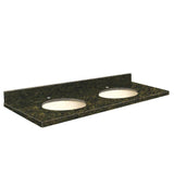 Transolid 61-in Uba Verde Granite Double Sink Bathroom Vanity Top with Backsplash and Undermount Sinks