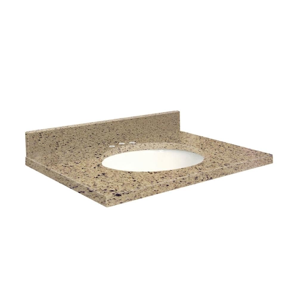 Transolid 31-in Windsor Castle Quartz Single Sink Bathroom Vanity Top with Backsplash and Undermount Oval Sink