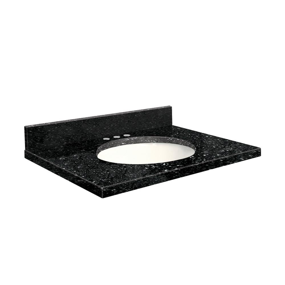 Transolid 25-in Notte Black Quartz Bathroom Vanity Top with Undermount Sink and Backsplash