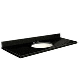 Transolid 61-in Absolute Black Granite Undermount Single Sink Bathroom Vanity Top