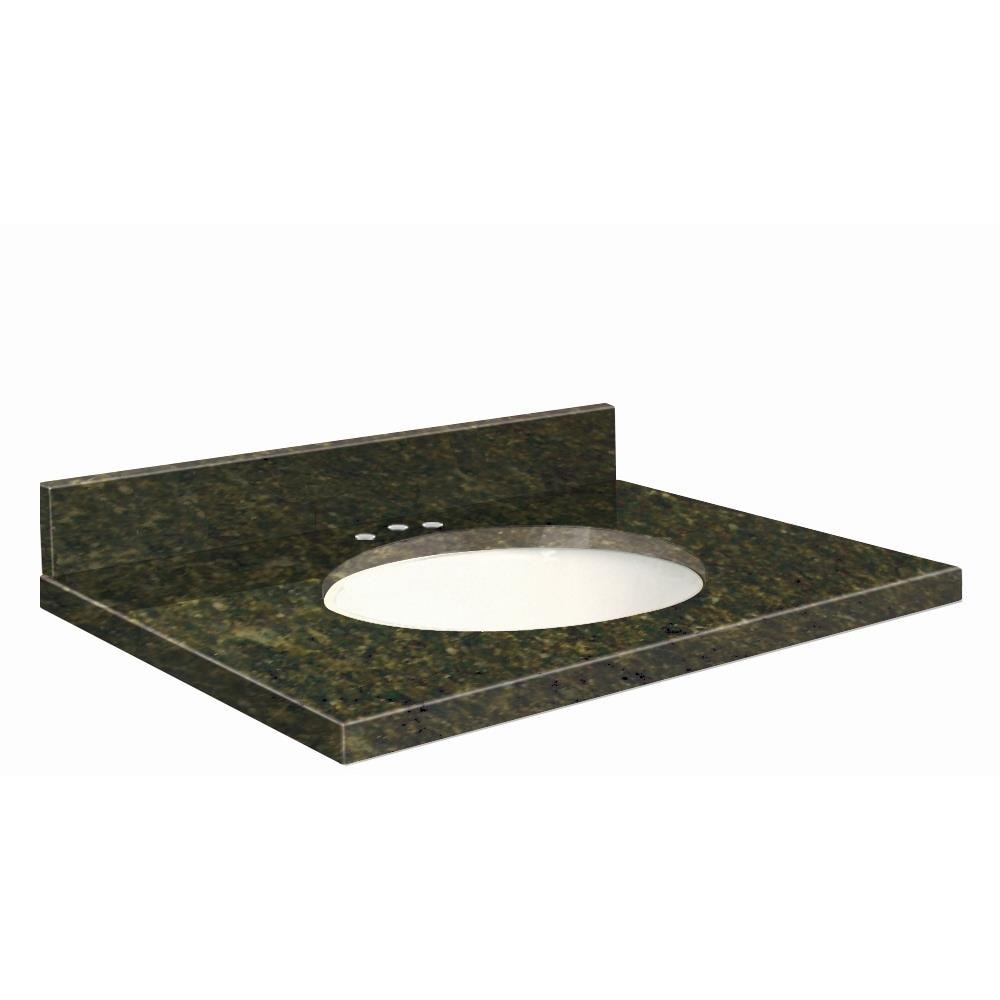 Transolid 43-in Uba Verde (Green) Granite Single Sink Bathroom Vanity Top