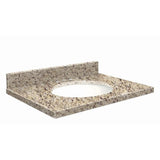 Transolid 43-in Giallo Ornamental Brown Granite Single Sink Bathroom Vanity Top with 4-in Backsplash and Undermount Oval Sink