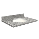 Transolid 37-in Rosselin White Granite Undermount Single Sink Bathroom Vanity Top with Backsplash