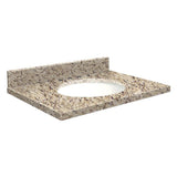Transolid 31-in Giallo Ornamental Granite Single Sink Bathroom Vanity Top with Backsplash and Undermount Sink