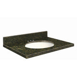 Transolid 25-in Uba Verde Granite Single Sink Bathroom Vanity Top with Backsplash and Undermount Sink