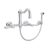 Rohl Country Kitchen Polished Chrome 2-Handle Wall-Mount Bridge Handle Kitchen Faucet