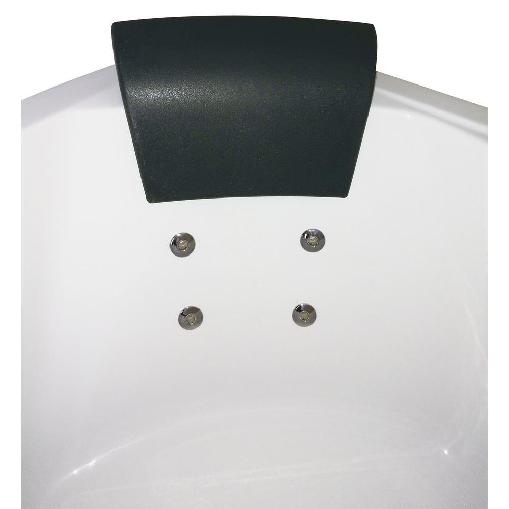 59 in. Acrylic Offset Drain Corner Apron Front Whirlpool Bathtub in White - Super Arbor