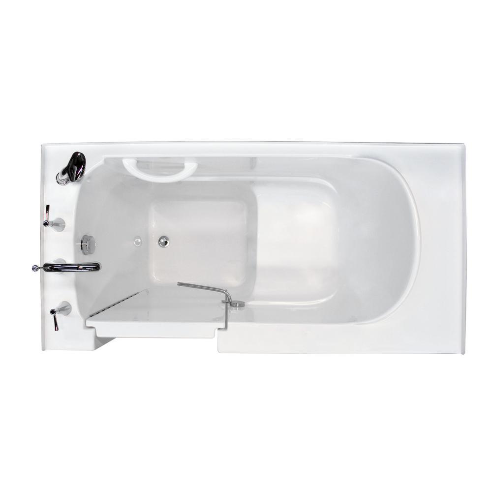 60 in. Walk-In Non-Whirlpool Bathtub in White with 1.28 GPF Single Flush Toilet - Super Arbor