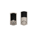 Premis Touchscreen Smart Lock Satin Nickel Single Cylinder Electronic Deadbolt featuring Juno Passage Knob - Super Arbor