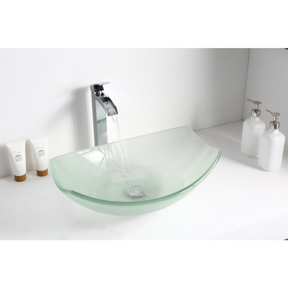 Pendant Series Deco-Glass Vessel Sink in Lustrous Frosted - Super Arbor