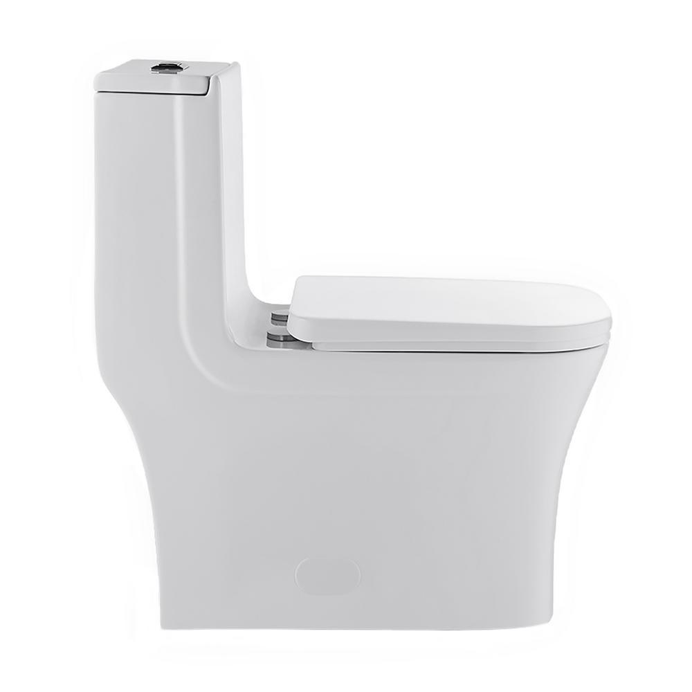 Concorde 1-Piece 0.8/1.28 GPF Dual Flush Square Elongated Toilet in White - Super Arbor