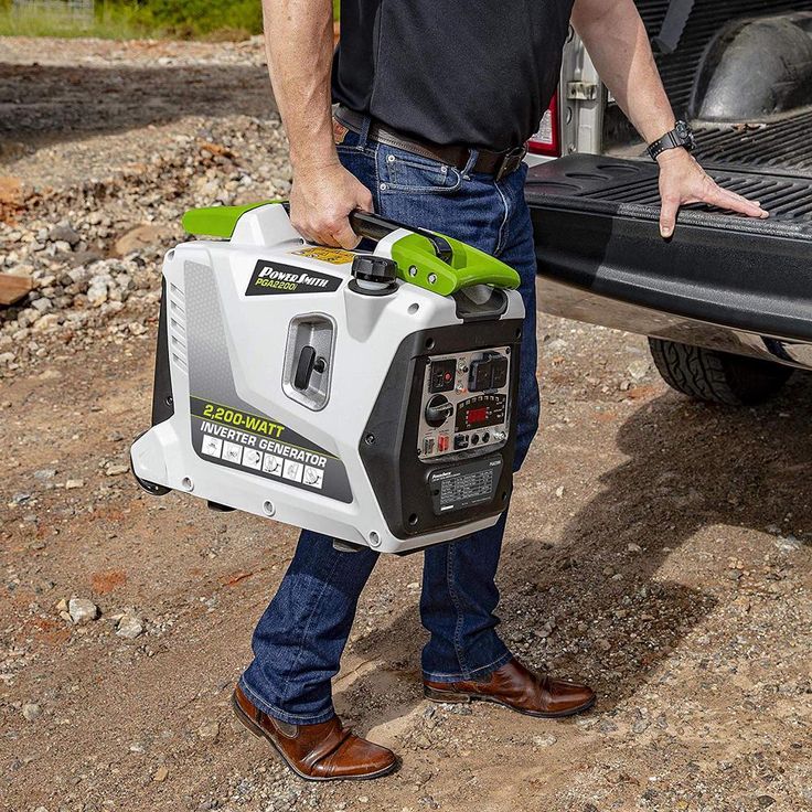 PowerSmith 2200-Watt Portable Gas-Powered Digital Inverter Generator with 5 Outputs, LED Display, Pull Handle and Wheels