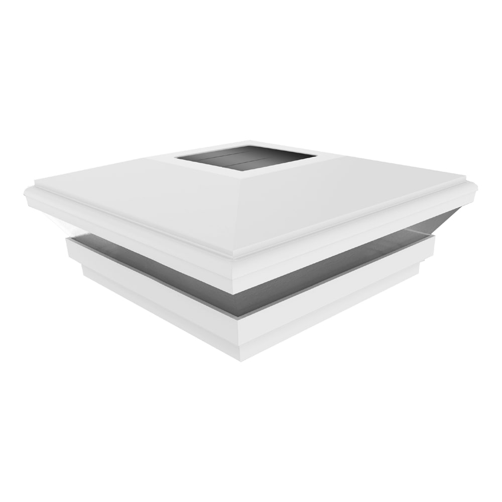 Freedom 5-in W x 5-in L White Vinyl Fence Post Cap- Fits Common Post Measurement: 5-in x 5-in