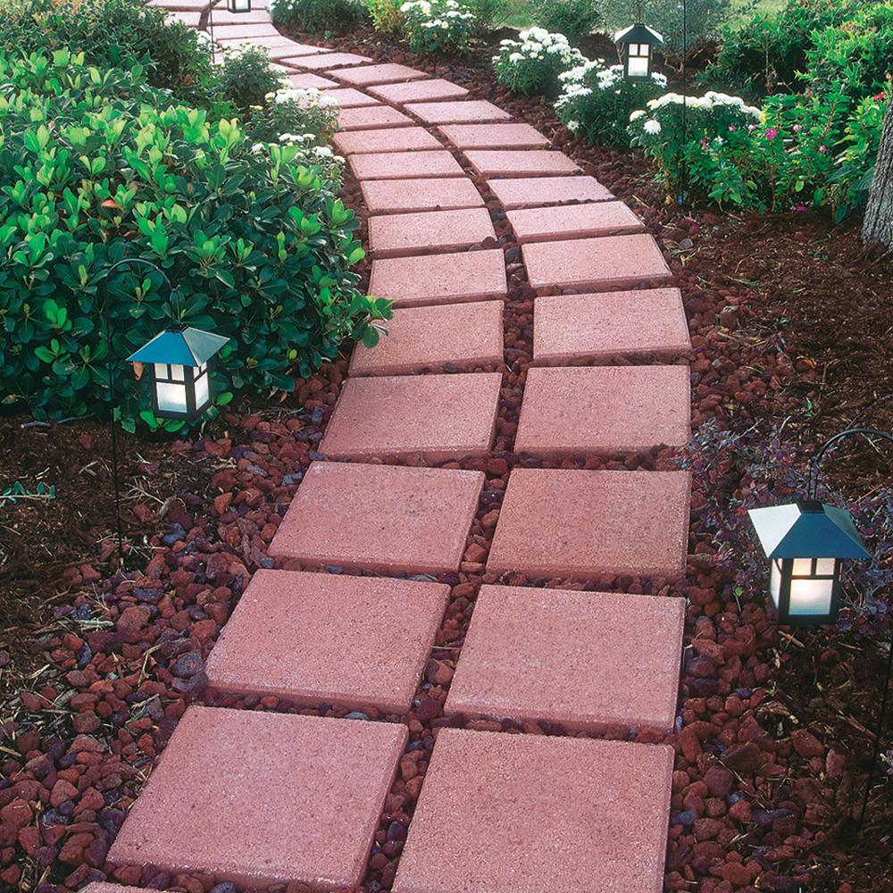 12 in. x 12 in. x 1.5 in. River Red Square Concrete Step Stone - Super Arbor