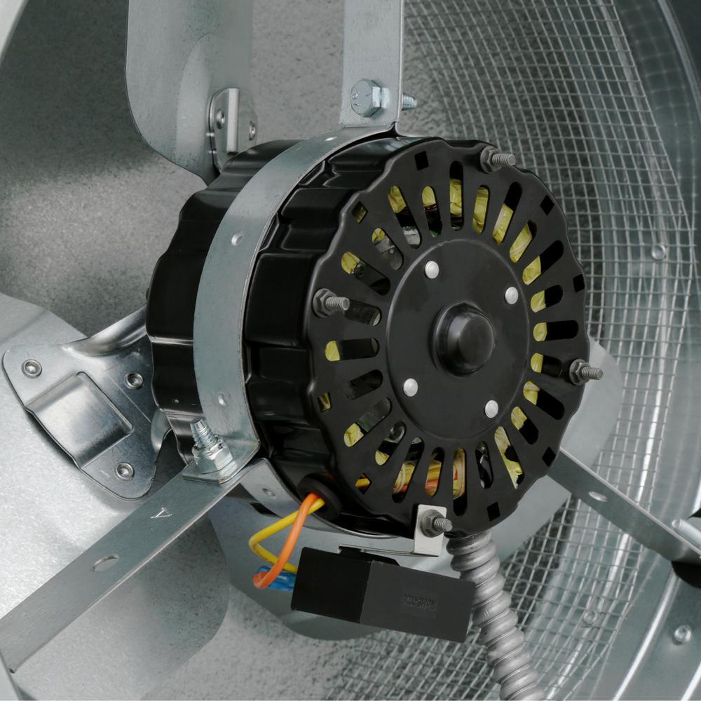 1250 CFM Weathered Wood Galvanized Steel Electric Powered Attic Fan with Thermostat Controlled - Super Arbor