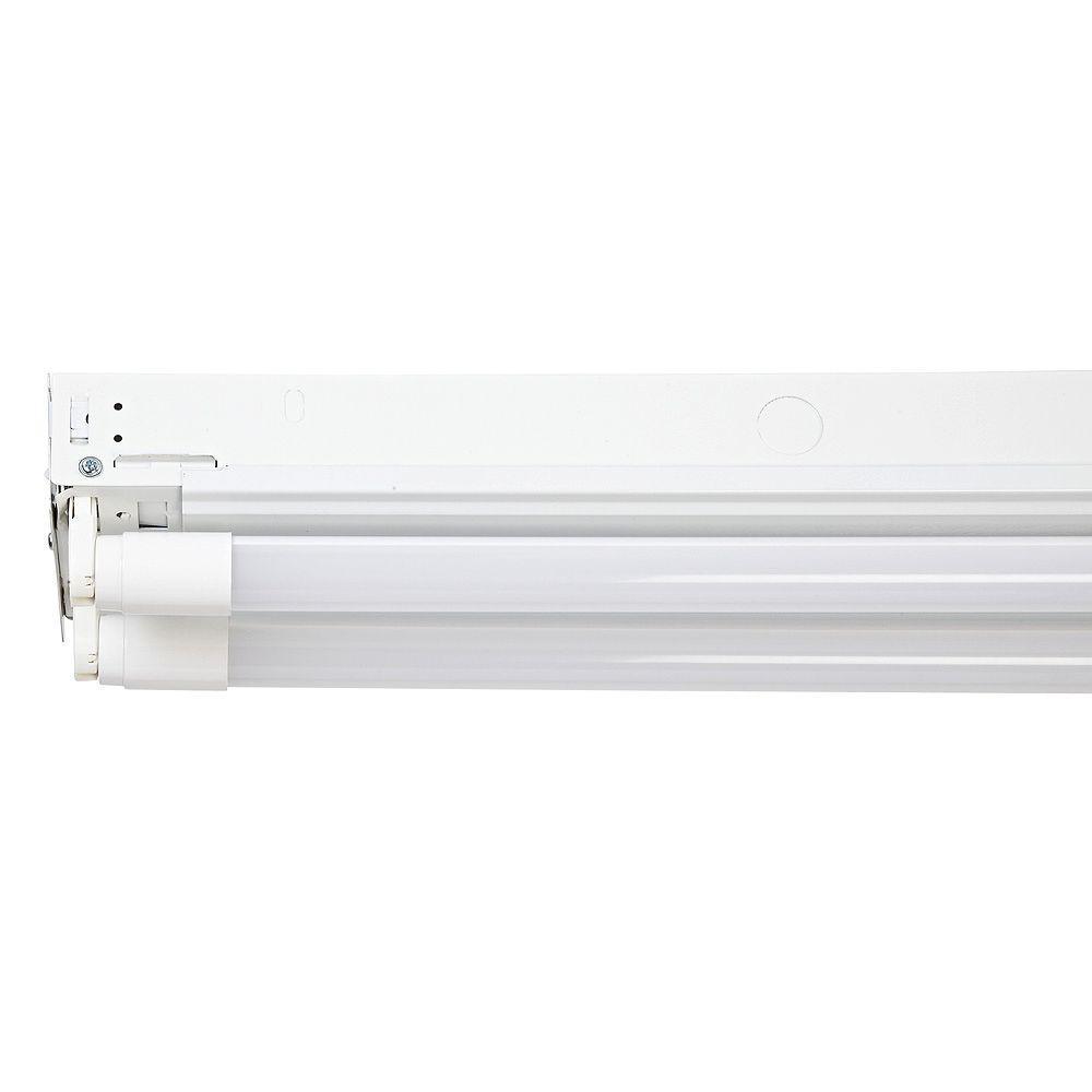 4 ft. 2-Light T8 Industrial LED White Strip Light with 1800 Lumen DLC Flex Tubes 3500K - Super Arbor