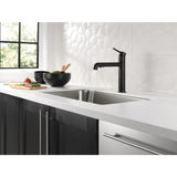 Delta Trinsic Matte Black 1-Handle Deck-Mount Pull-Out Handle Kitchen Faucet