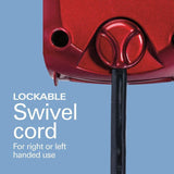 5-Speed Red and Chrome Hand Mixer with Stainless Steel Twisted Wire Beaters, Whisk, Dough Hooks and Snap-On Storage Case