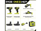 ONE+ 18V Brushless Cordless 4-Tool Combo Kit with (2) 2.0 Ah Batteries, Charger, Bag w/Free Jig Saw