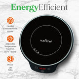 Single Burner 11.1 in. White Induction Flameless Burner Cooktop Hot Plate with Digital Display and Auto Shut Off
