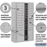 3800 Horizontal Series 20-Compartment with 2-Parcel Locker Surface Mount Mailbox - Super Arbor