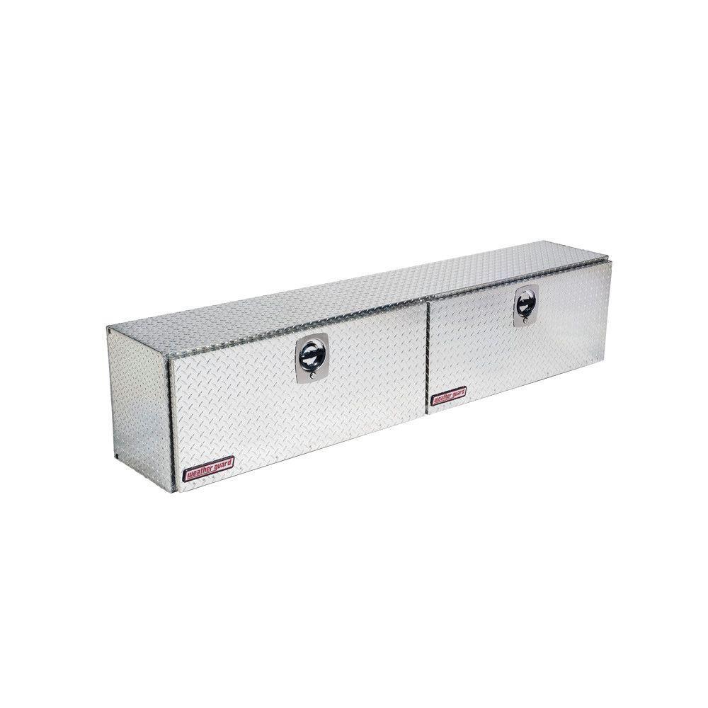 Weather Guard 90.25 in. Diamond Plate Aluminum Full Size Top Mount Truck Tool Box - Super Arbor
