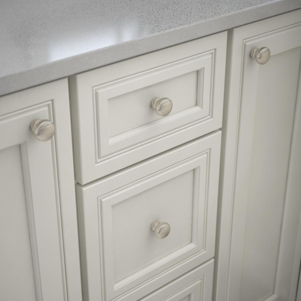 Grace 1-1/8 in. (28mm) Satin Nickel Round Cabinet Knob - Super Arbor