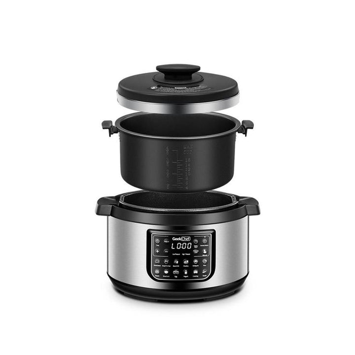 8 Qt. Stainless Steel 12-in-1 Multiuse Programmable Electric Pressure Cooker with Non-Stick Pot and Cool-Touch Handles