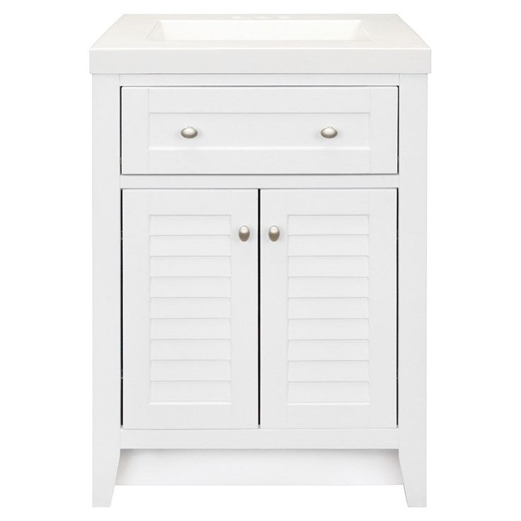 Style Selections Westlake 24-in White Single Sink Bathroom Vanity with White Cultured Marble Top