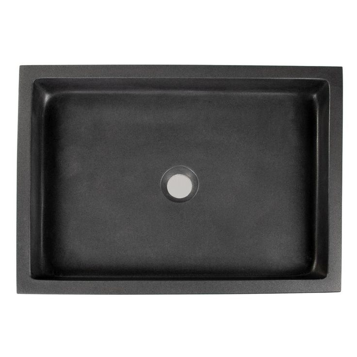 Eden Bath Rectangular Infinity Pool Sink in Lava Stone