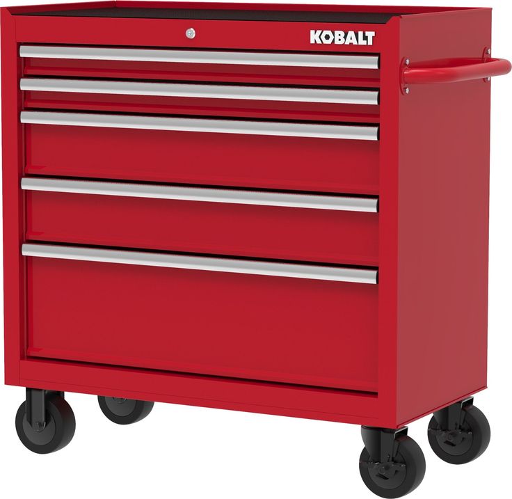 Kobalt 36-in W x 38-in H 5-Drawer Steel Rolling Tool Cabinet (Red)