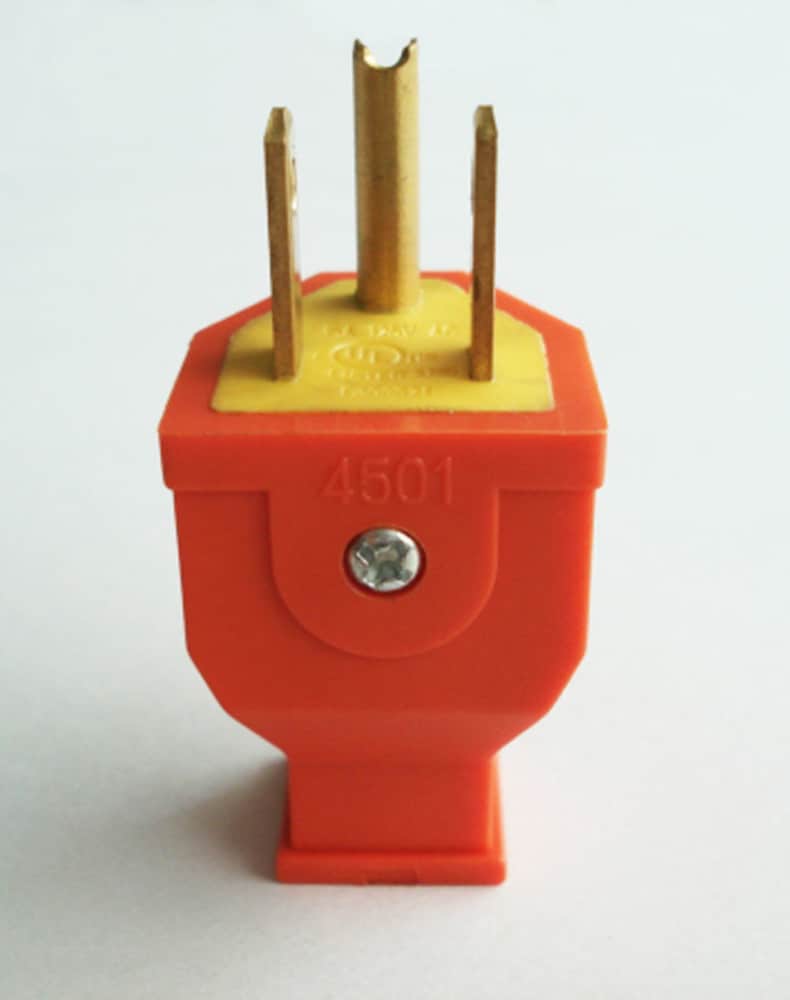 Project Source 15-Amp 125-Volt Orange 3-Wire Grounding Straight Plug (NEMA 5-15P)
