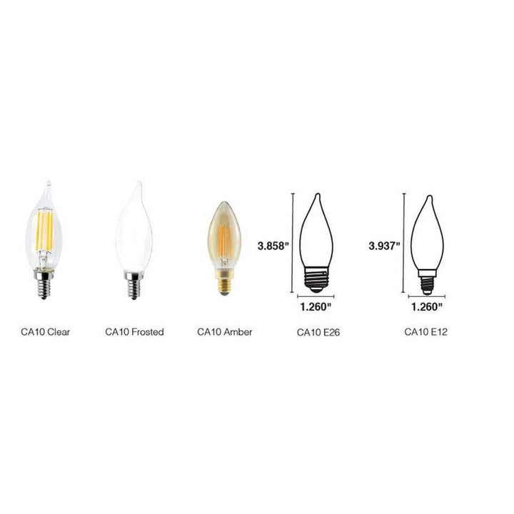Halco Lighting Technologies 60-Watt Equivalent 5.5-Watt CA10 Dimmable LED Clear Filament Antique Vintage Medium Light Bulb Warm White