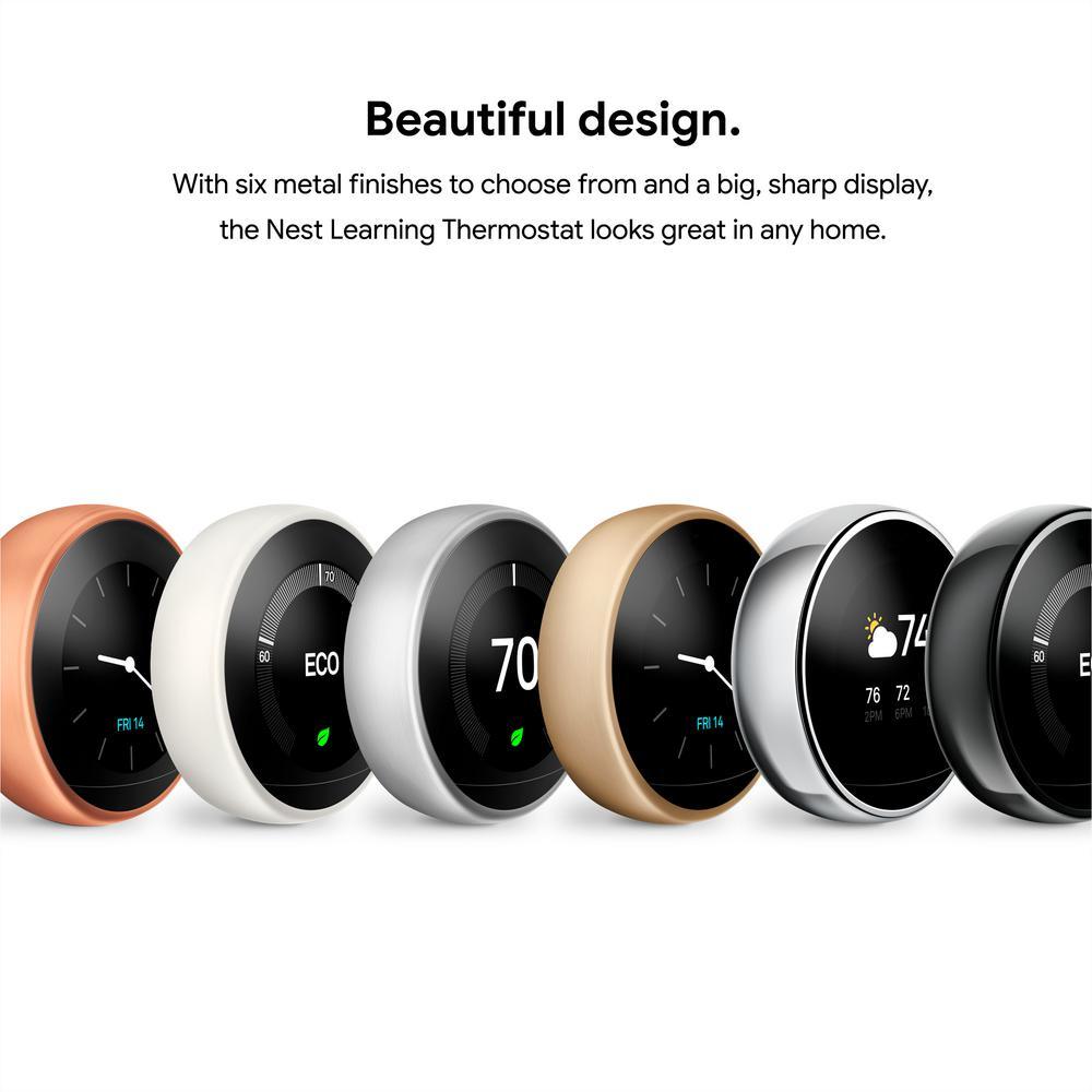 Nest Learning Thermostat 3rd Gen in Mirror Black 10-pack - Super Arbor