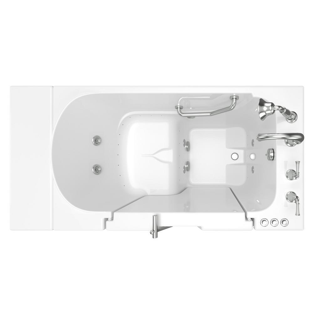 Gelcoat Value Series 51 in. Right Hand Walk-In Whirlpool and Air Bathtub with Outward Opening Door in White - Super Arbor