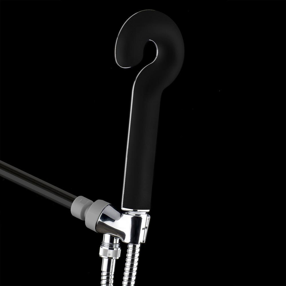 2-Spray 3.5 in. Single Wall Mount Handheld Adjustable Shower Head in Black - Super Arbor