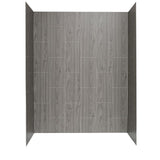 Lagoon 60 in. x 76 in. Left Drain Alcove Shower Kit in Ash Grey and Silver Hardware - Super Arbor
