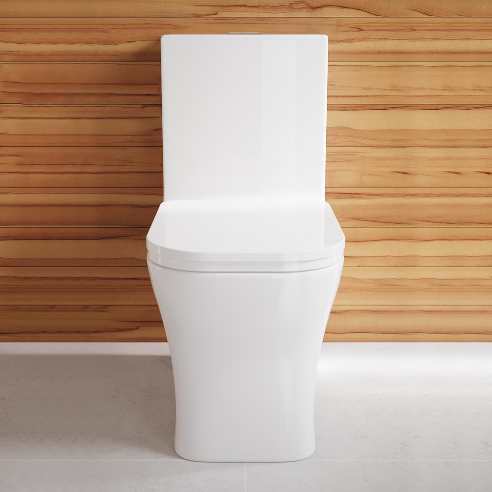 Concorde 1-Piece 0.8/1.28 GPF Dual Flush Square Elongated Toilet in White - Super Arbor