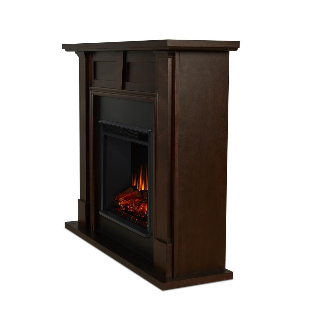 Granby 50 in. Freestanding Electric Fireplace in Dark Walnut - Super Arbor