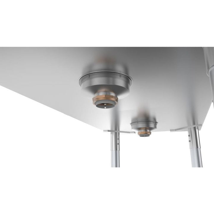 Freestanding Stainless Steel 56 in. 2-Hole Double Bowl Commercial Kitchen Sink