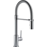 Trinsic Pro Single-Handle Pull-Down Sprayer Kitchen Faucet with Touch2O Technology and Spring Spout in Arctic Stainless - Super Arbor