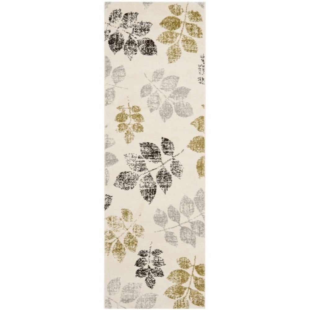 Safavieh Porcello Agoro 2 x 7 Ivory/Green Indoor Floral/Botanical Runner Rug